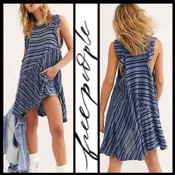 NWOT! Free People Blue Between The Lines Tunic Top - Multiple Sizes - Picture 3 of 9